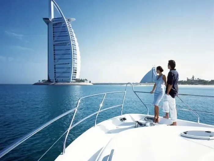 Burj Al Arab on a longer yacht rental in Dubai