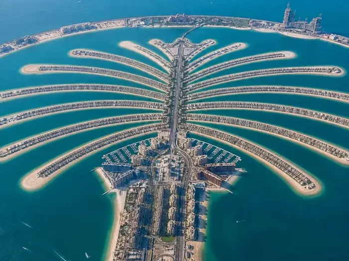 Palm Jumeirah from a yacht charter in Dubai